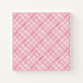 PINK KARO QUILT 8.5x8.5 SpiralNotebook Notizblock (Rückseite)
