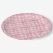 PINK KARO QUILT 9" Rundpapier Teller (Schrägansicht)