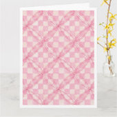 PINK KARO QUILT Big Birthday Card / White Karte (Gelbe Blume)