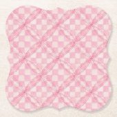 PINK KARO QUILT Bracket Paper Untersetzer (Vorderseite)