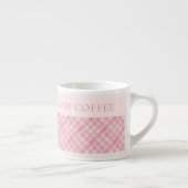 PINK KARO QUILT Espresso Cup + Text / Blüte Espressotasse (Rechts)