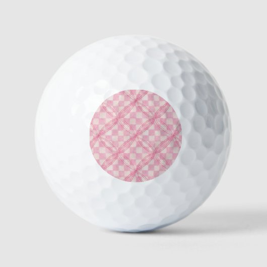 PINK KARO QUILT Golf Balls Golfball (Vorderseite)