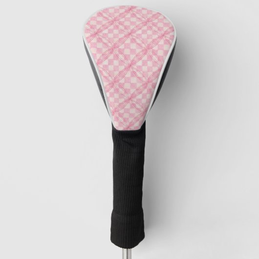 PINK KARO QUILT Golf Driver Cover Headcover (Vorderseite)