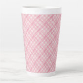 PINK KARO QUILT groß Latte Tasse (Vorderseite)