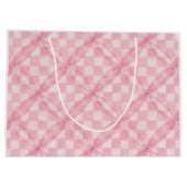 PINK KARO QUILT Große Geschenktüte / Blush (Rückseite)