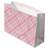 PINK KARO QUILT Große Geschenktüte / Blush (Rückseite Schrägansicht)