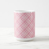 PINK KARO QUILT Große weiße Tasse (Mittel)