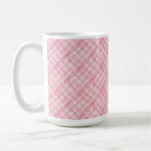 PINK KARO QUILT Große weiße Tasse (Links)