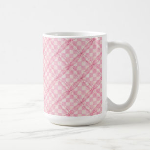 PINK KARO QUILT Große weiße Tasse