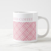 PINK KARO QUILT Große weiße Tasse + Text (Rechts)