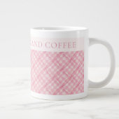 PINK KARO QUILT Große weiße Tasse + Text / Blüte (Rechts)