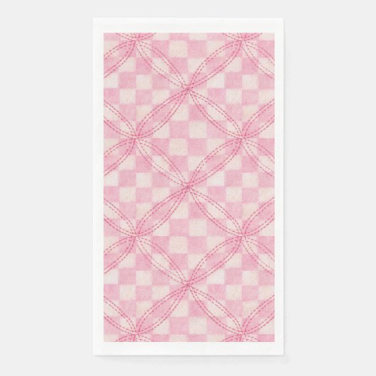 PINK KARO QUILT Handtuchpapier Napkins Serviette (Vorderseite)