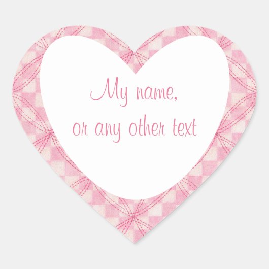 PINK KARO QUILT Heart Matte Stickers (Vorderseite)