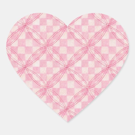 PINK KARO QUILT Heart Stickers (Vorderseite)