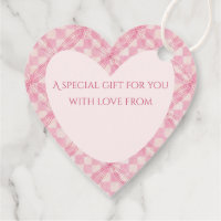 PINK KARO QUILT Herzgeschenke Tags / Pinsel
