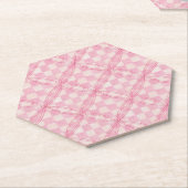 PINK KARO QUILT Hexagon Paper Untersetzer (angewinkelt)