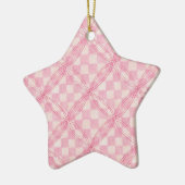 PINK KARO QUILT Keramik Startort Keramik Ornament (Links)