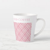 PINK KARO QUILT Latte Tasse + Text (Rechts)
