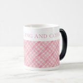 PINK KARO QUILT Morphing Tasse + Text (VorderseiteRechts)