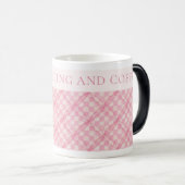 PINK KARO QUILT Morphing Tasse + Text / Blush (VorderseiteRechts)