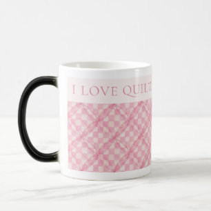 PINK KARO QUILT Morphing Tasse + Text / Blush