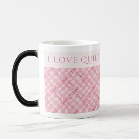 PINK KARO QUILT Morphing Tasse + Text / Blush (Links)