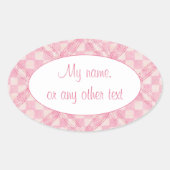 PINK KARO QUILT Oval Matte Stickers (Vorderseite)