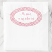 PINK KARO QUILT Oval Matte Stickers (Tasche)