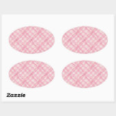 PINK KARO QUILT Oval Stickers (Blatt)