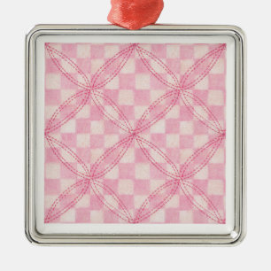 PINK KARO QUILT Premium Platz Ornament Aus Metall