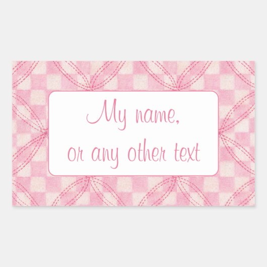 PINK KARO QUILT Rectangle Matte Stickers (Vorderseite)