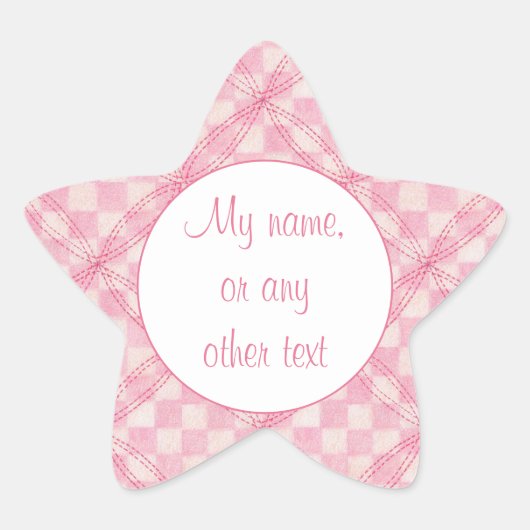 PINK KARO QUILT Star Matte Stickers (Vorderseite)
