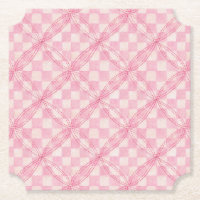 PINK KARO QUILT Ticket Paper Untersetzer