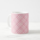 PINK KARO QUILT Weiße Tasse (Vorderseite Links)