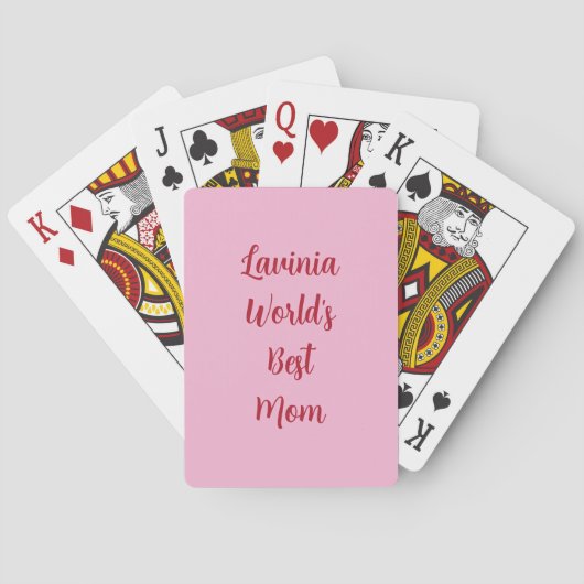 Pink Karte Deck - Beste Mutter der Welt Spielkarten (Rückseite)