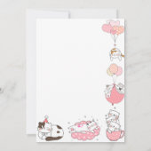 Pink-Kätzchen-Geburtstagsjunges Einladung (Rückseite)