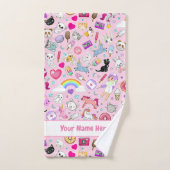 Pink Kawaii Badetuch Set (Handtuch)