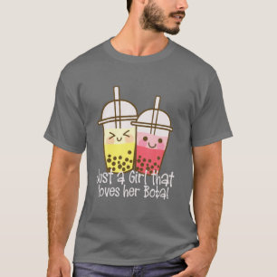 Pink Kawaii Boba Tea Bekleidung nur ein Mädchen in T-Shirt