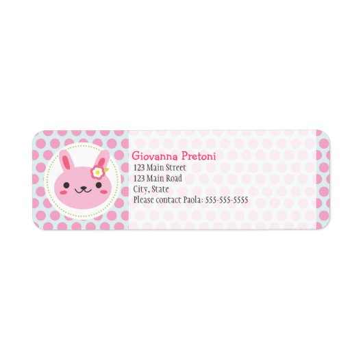 Pink Kawaii Bunny and Polka Dots (Vorne)