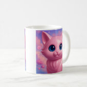 Pink Kawaii Cat  Kaffeetasse (VorderseiteRechts)