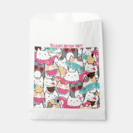 Pink Kawaii Cats Pool Gastgeschenk Bag Geschenktütchen