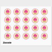 Pink Kawaii Cupcake Stickers (Blatt)