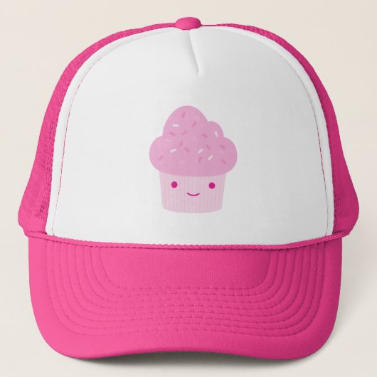Pink Kawaii Cupcake Truckerkappe (Vorderseite)