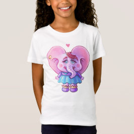 Pink Kawaii Elefant in Liebe T-Shirt