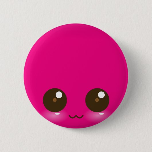 Pink Kawaii Face Button (Vorderseite)