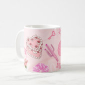 Pink Kawaii girly Tote Bag. Kaffeetasse (Vorderseite Links)