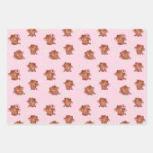 Pink Kawaii Highland Cows Seamless Pattern Geschenkpapier Set (Vorderseite 2)