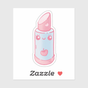Pink Kawaii Lipstick Aufkleber