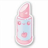 Pink Kawaii Lipstick Aufkleber (Vorderseite)