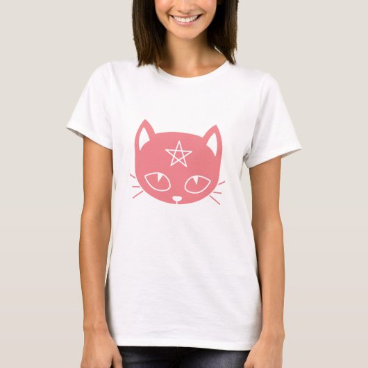 Pink Kawaii Pagan Cat T - Shirt (Vorderseite)
